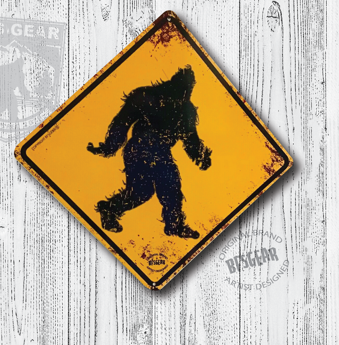 Bigfoot Caution Metal Sign