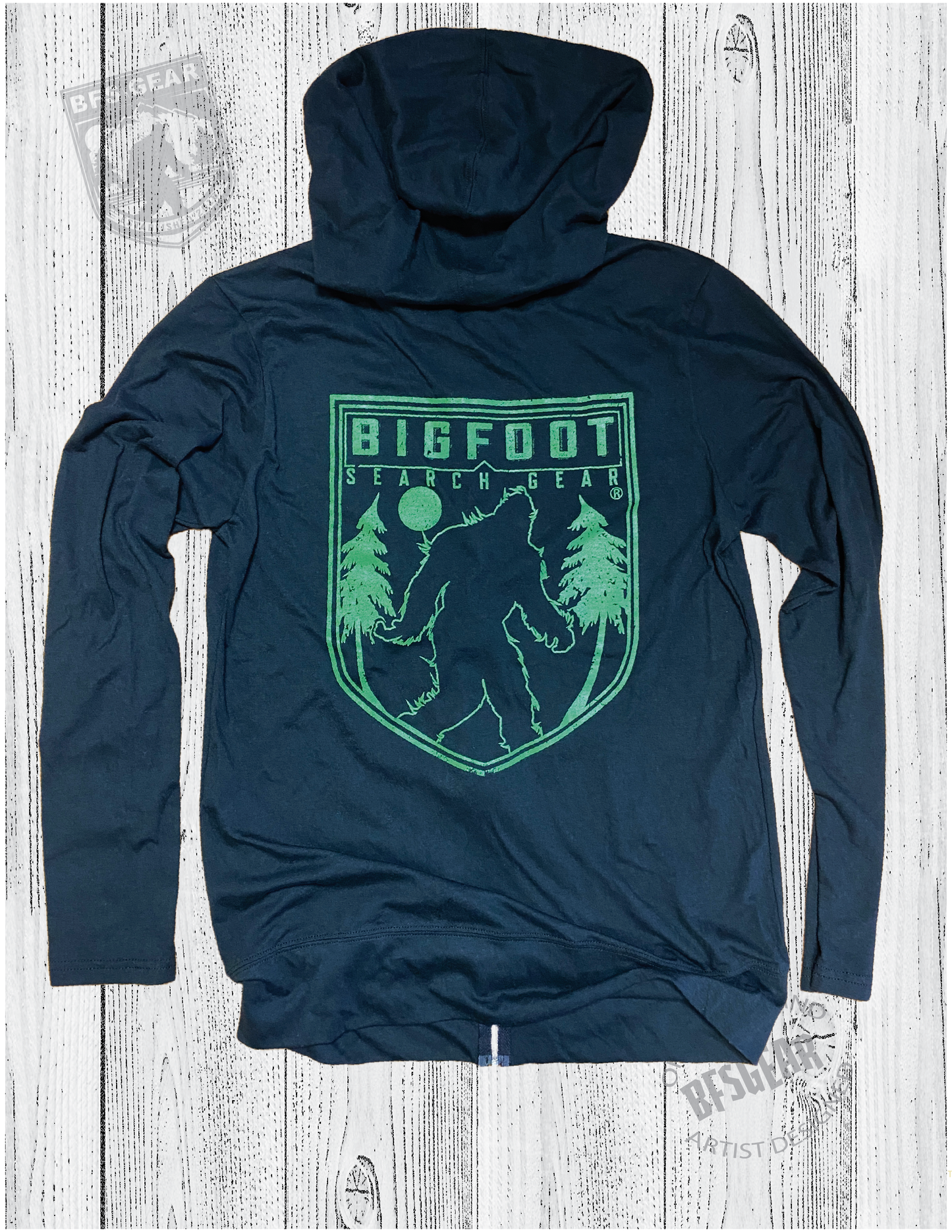 Bigfoot Search Gear Badge Lightweight Zip-Up Hoodie