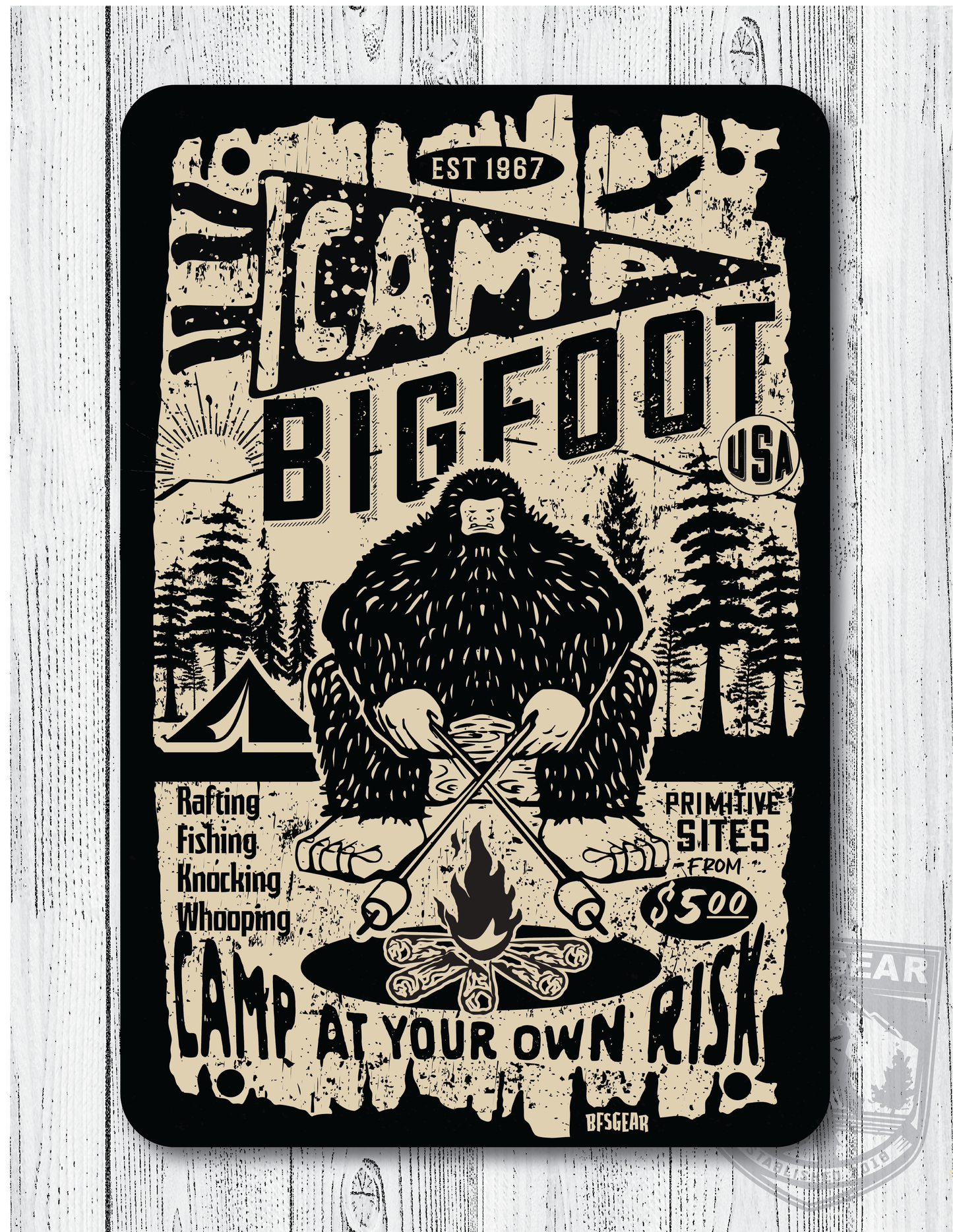 Camp Bigfoot Metal Sign