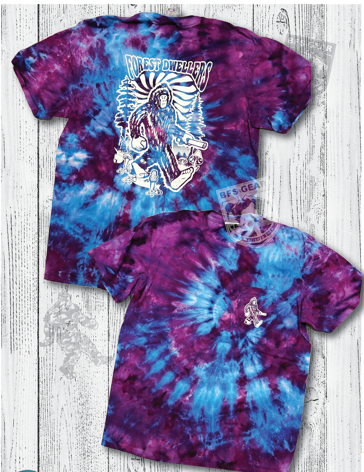 Forest Dwellers Tie Dye Pocket T-Shirt