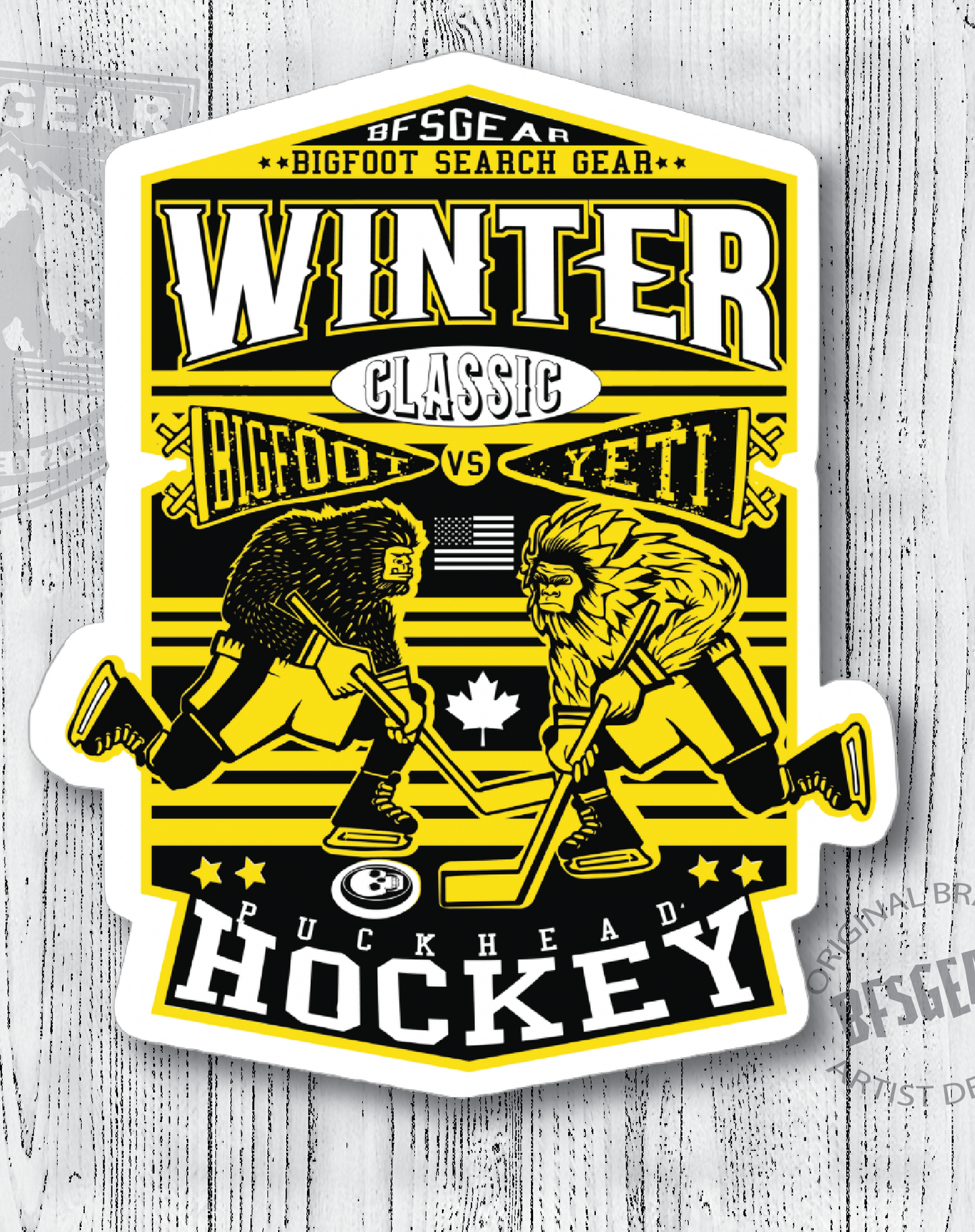Winter Classic Bigfoot VS Yeti Hockey Sticker