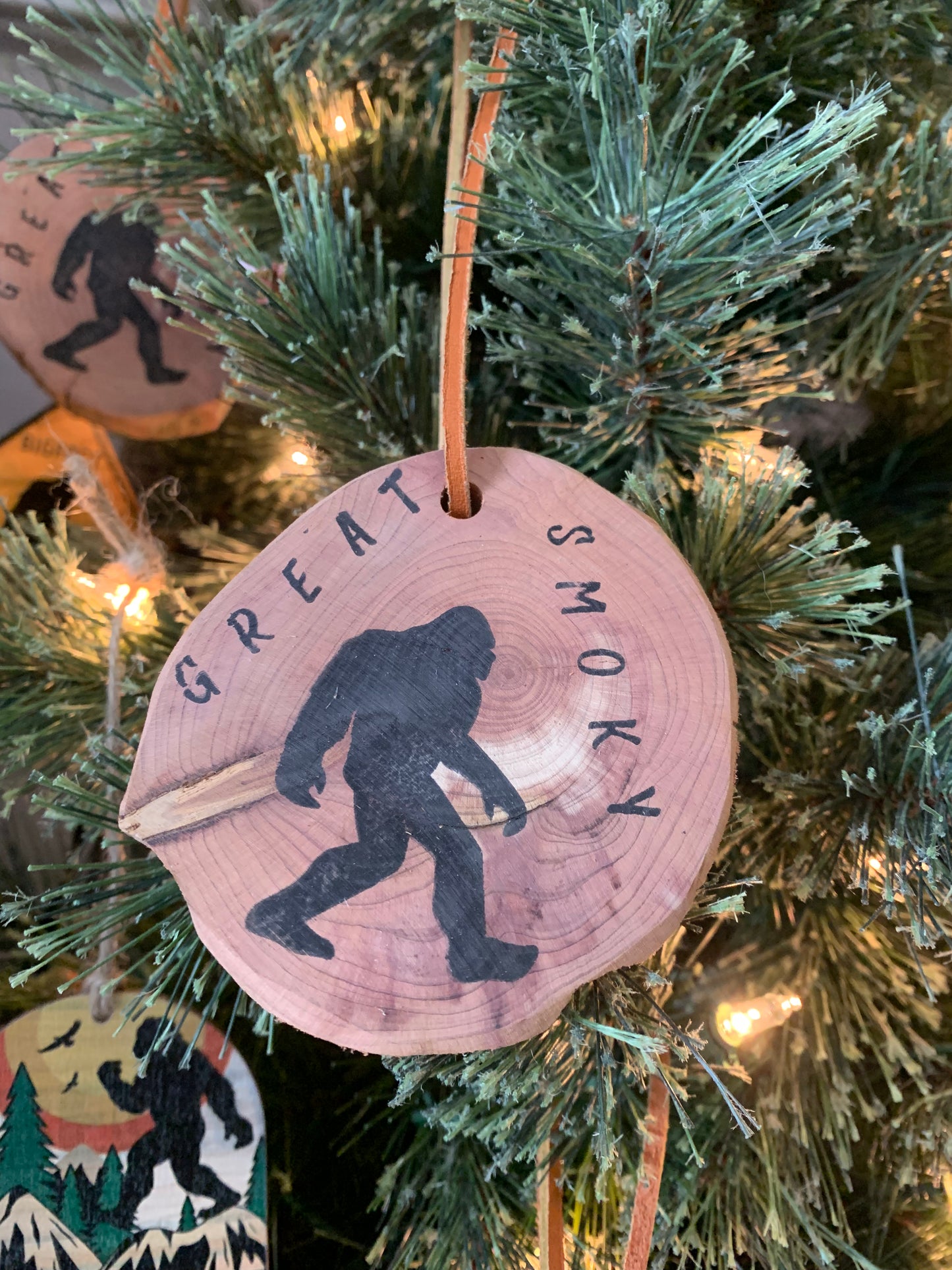 Bigfoot Red Cedar Christmas Ornament