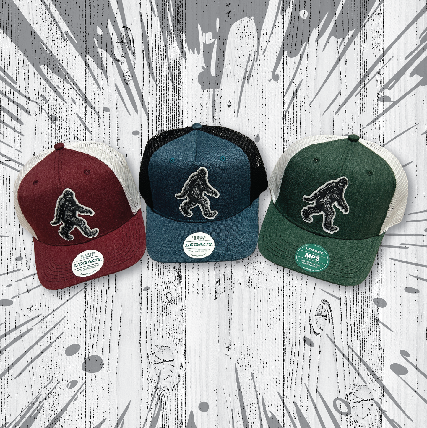 1967 Bigfoot Bluff Creek Legacy Trucker Hat - Maroon