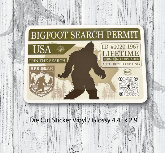 Bigfoot Search Permit Sticker