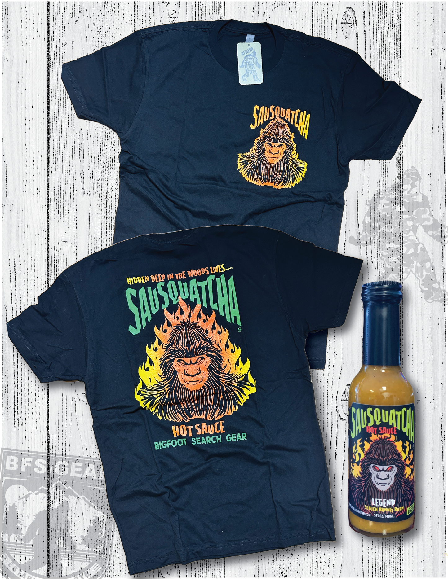 Sausquatcha Hot Sauce & T-Shirt Bundle